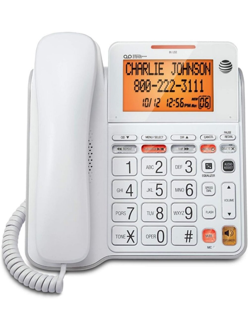 Corded Phone with Digital Answering System, Caller ID & Large Tilt Display